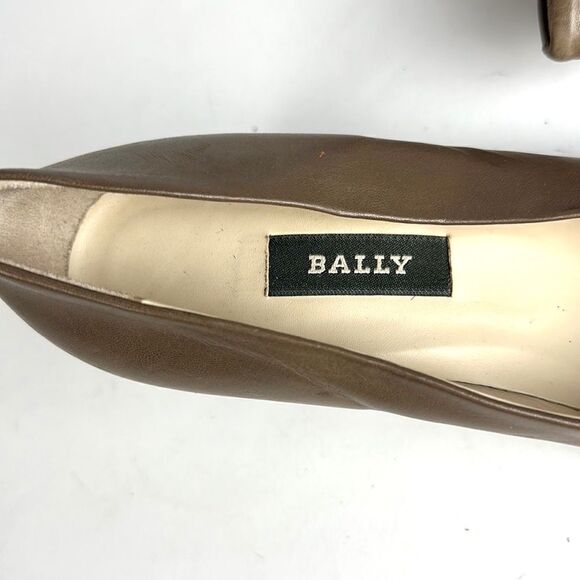 BALLY ROSEBUD Classic Leather Taupe Pumps Heels US 10 - Picture 11 of 14